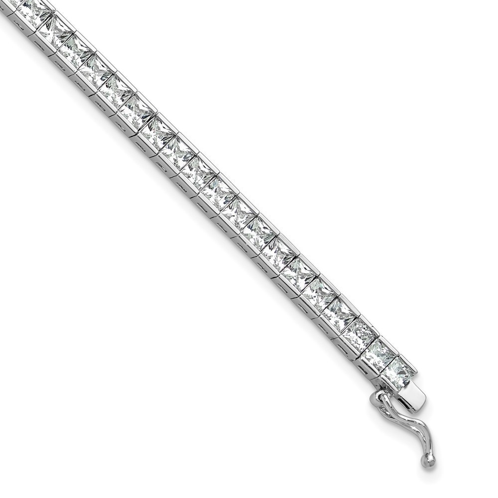 925 Sterling Silver Square 3mm x 3mm CZ 61 Stone Bracelet choose 7 or 8 inch